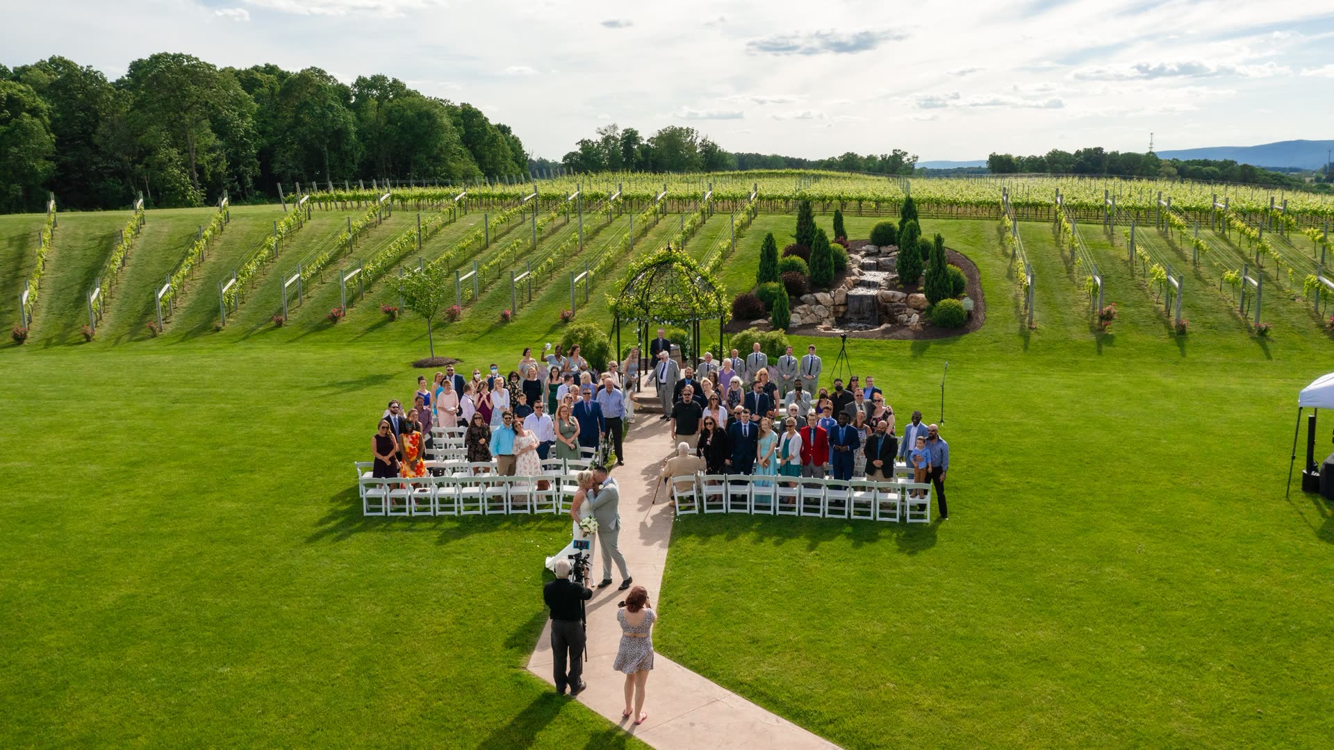 Wedding aerial photography